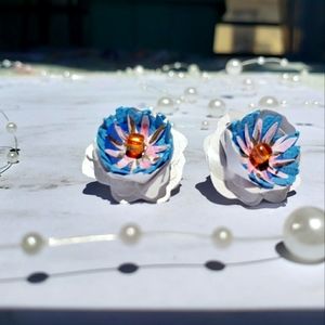 Paper flower earrings